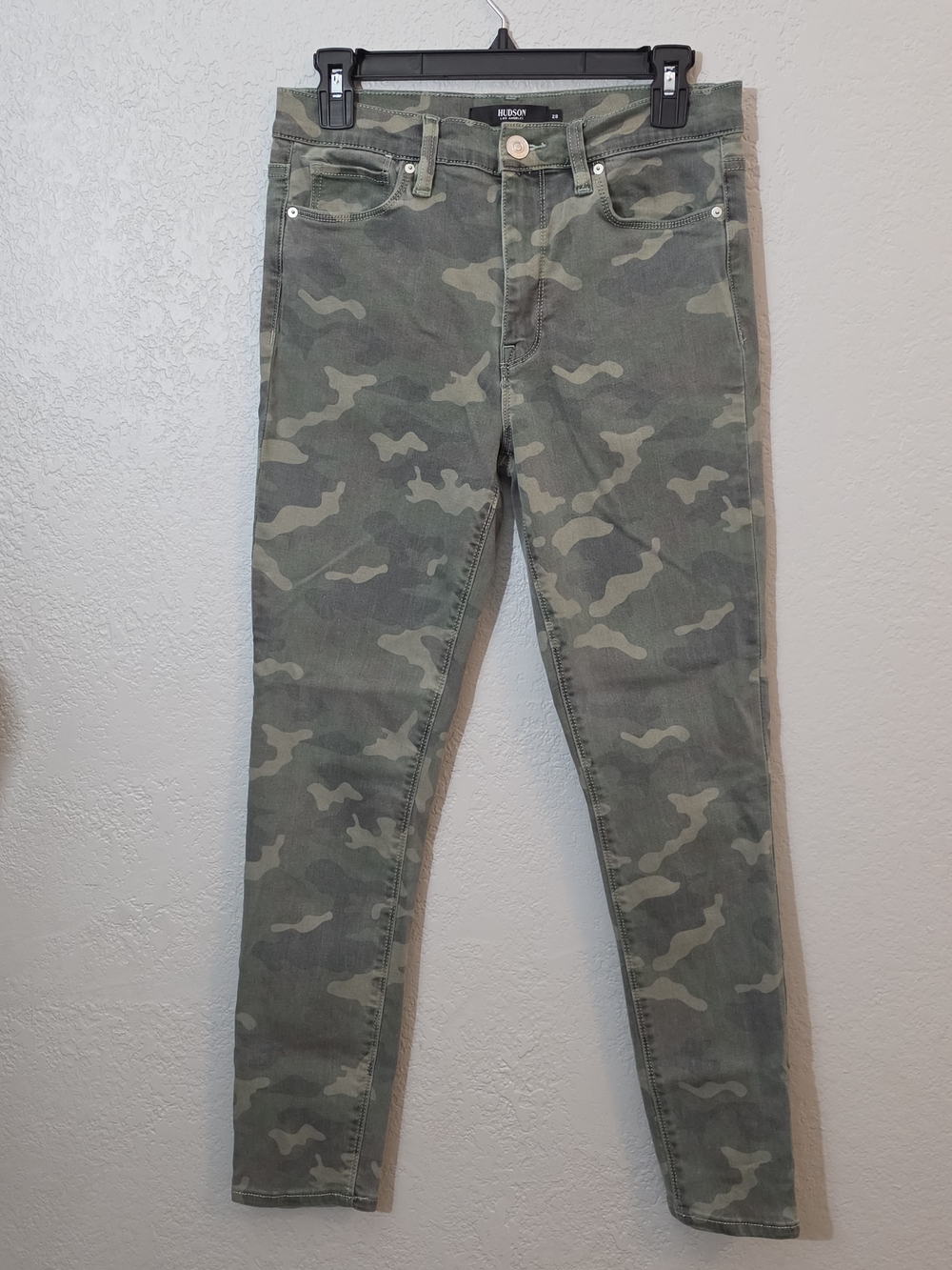 Hudson Barbara Super Skinny Camo Ankle Jeans High Rise Stretch Womens 28 - Picture 2 of 10